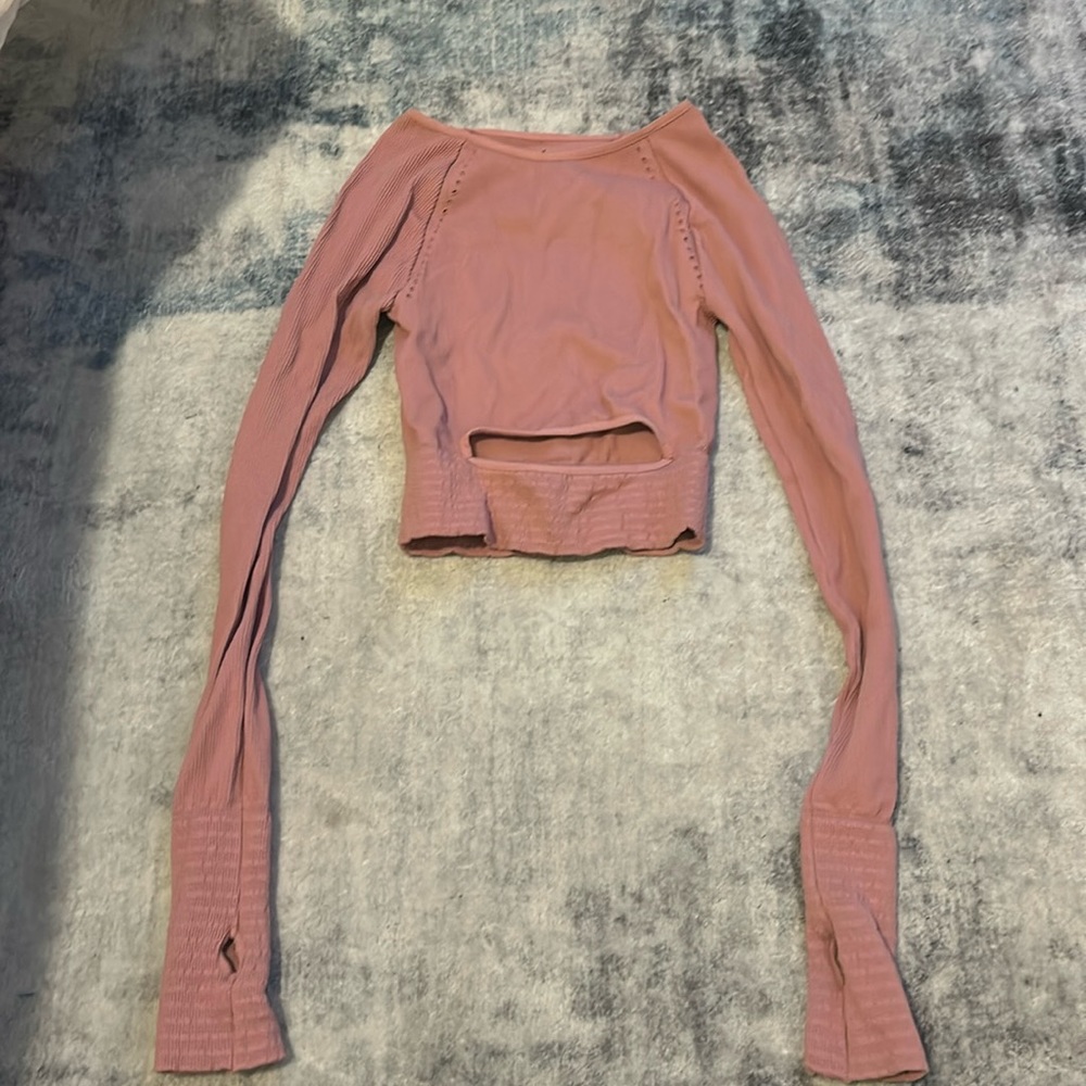 Cropped Long Sleeve “Cut it Out” Top